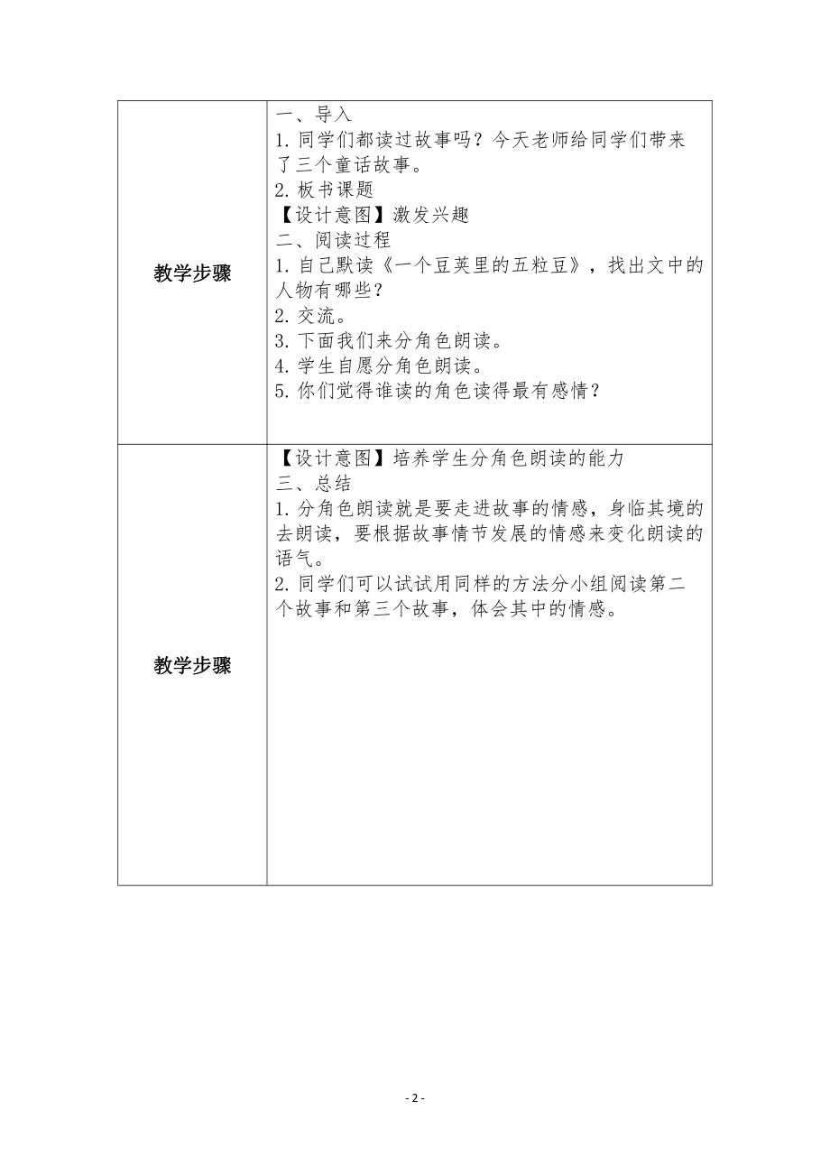 群文阅读教案：《3 分角色朗读》教学设计（3页公开课精品资料）.docx_第2页