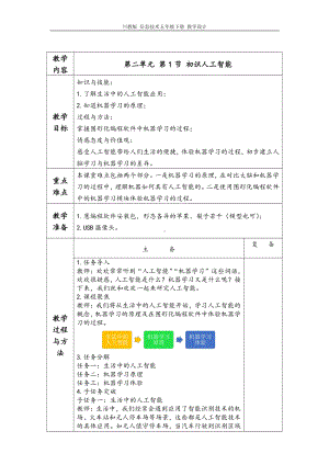 第二单元第1节初识人工智能 教案、教学设计-2022新川教版五年级下册信息技术.docx