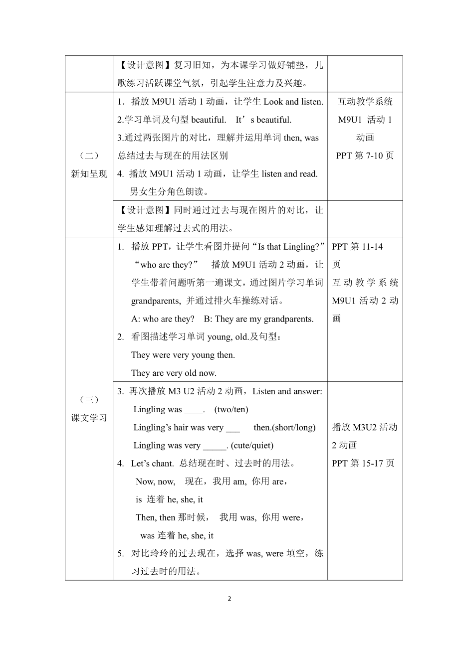 Module 9-Unit 1 They were very young.-教案、教学设计-公开课-(配套课件编号：70512)-外研版（一起）三年级下册.doc_第2页