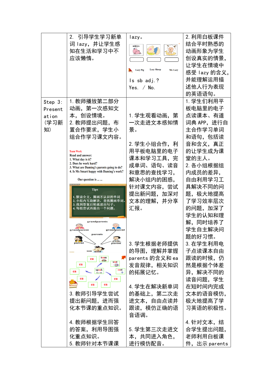 Module 8-Unit 1 He works hard.-教案、教学设计--(配套课件编号：30309)-外研版（一起）三年级下册.doc_第3页