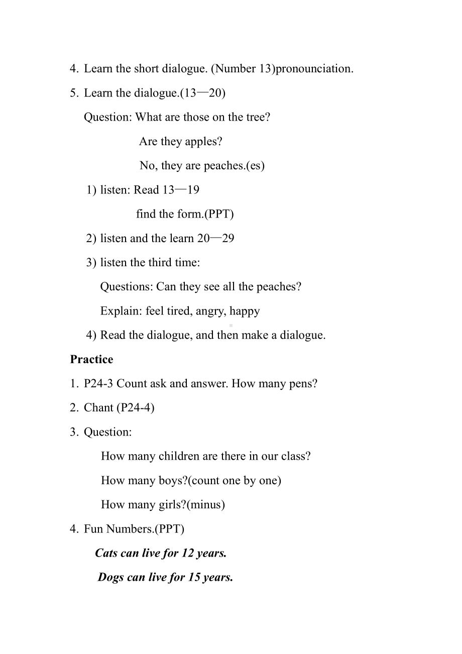 Module 4-Unit 2 Thirteen, fourteen, fifteen…-教案、教学设计--(配套课件编号：525e8)-外研版（一起）三年级下册.doc_第2页