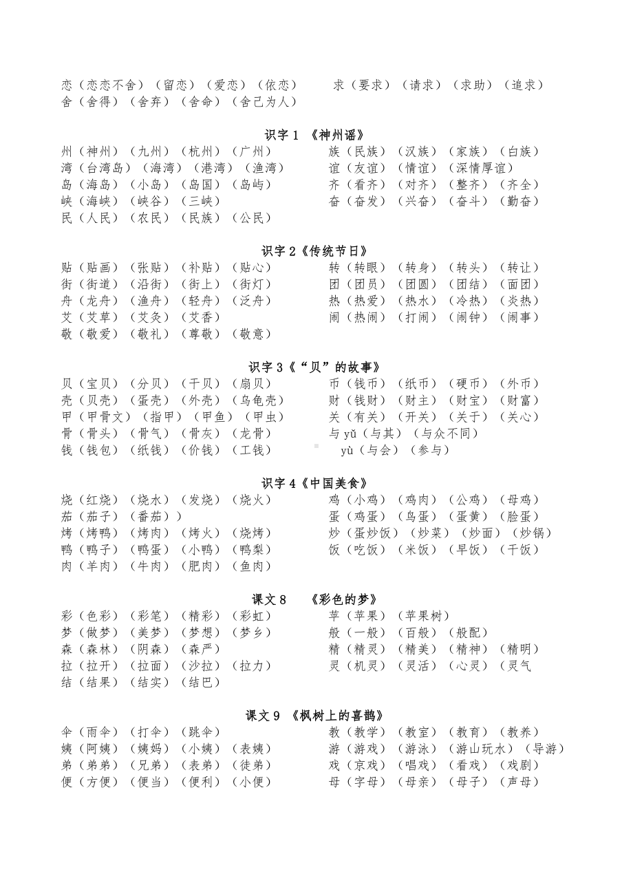 部编版二年级下册生字扩词.doc_第2页