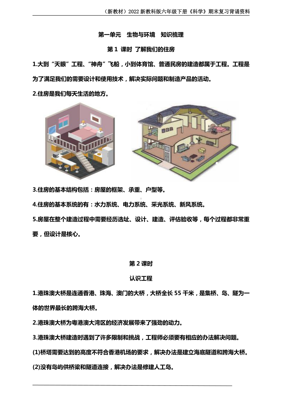 2022新教科版六年级下册《科学》全册知识点总结（期末复习背诵资料；word版可打印编辑）.doc_第3页