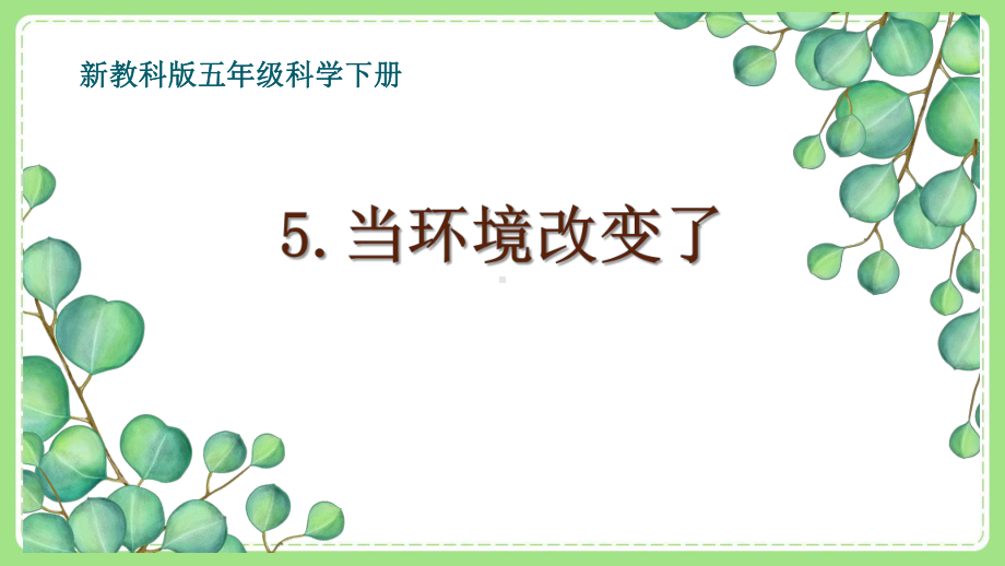 2022五年级下册新教科版科学第5课《当环境改变了》课件.pptx_第1页