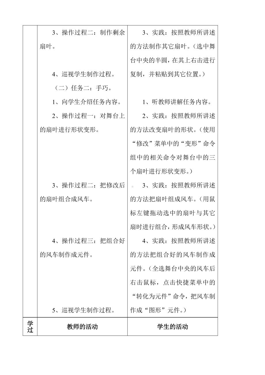 冀教版五年级全册信息技术 5.转动的风车 教案.doc_第3页