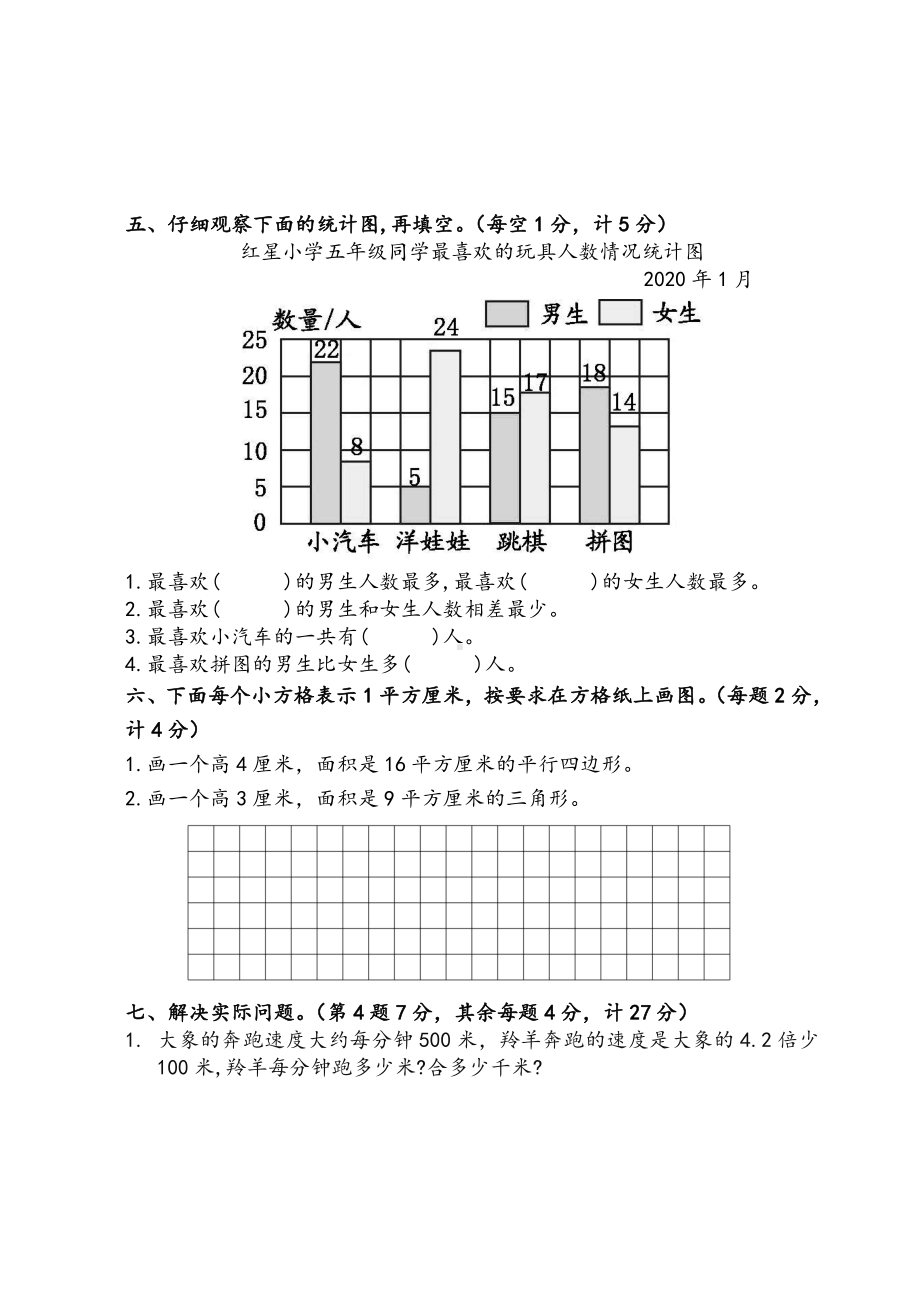 苏教版五下数学期末试卷.docx_第3页