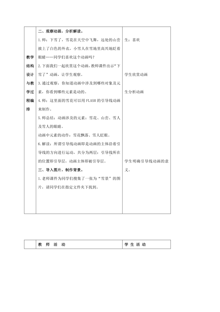 冀教版五年级全册信息技术 10.下雪了 教案.doc_第2页