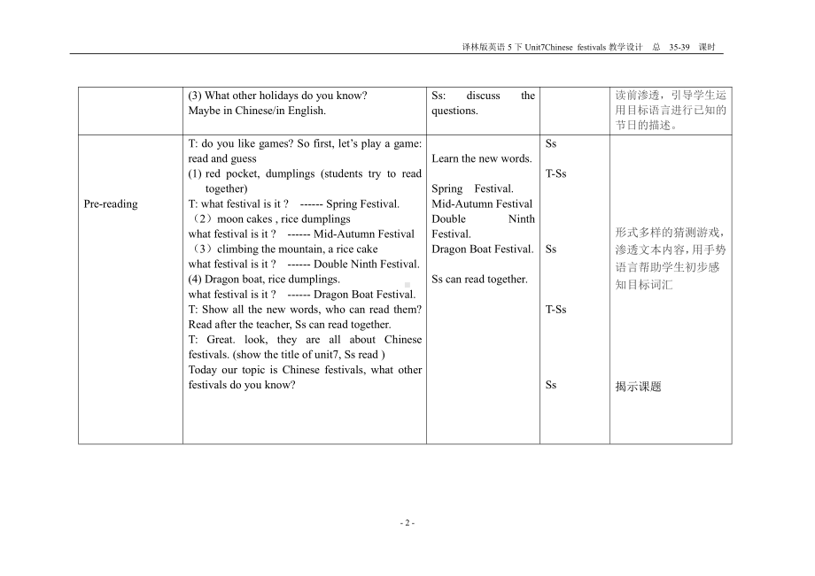 江苏译林版五年级下册第七单元5BUnit7全部教案(共5课时).doc_第2页