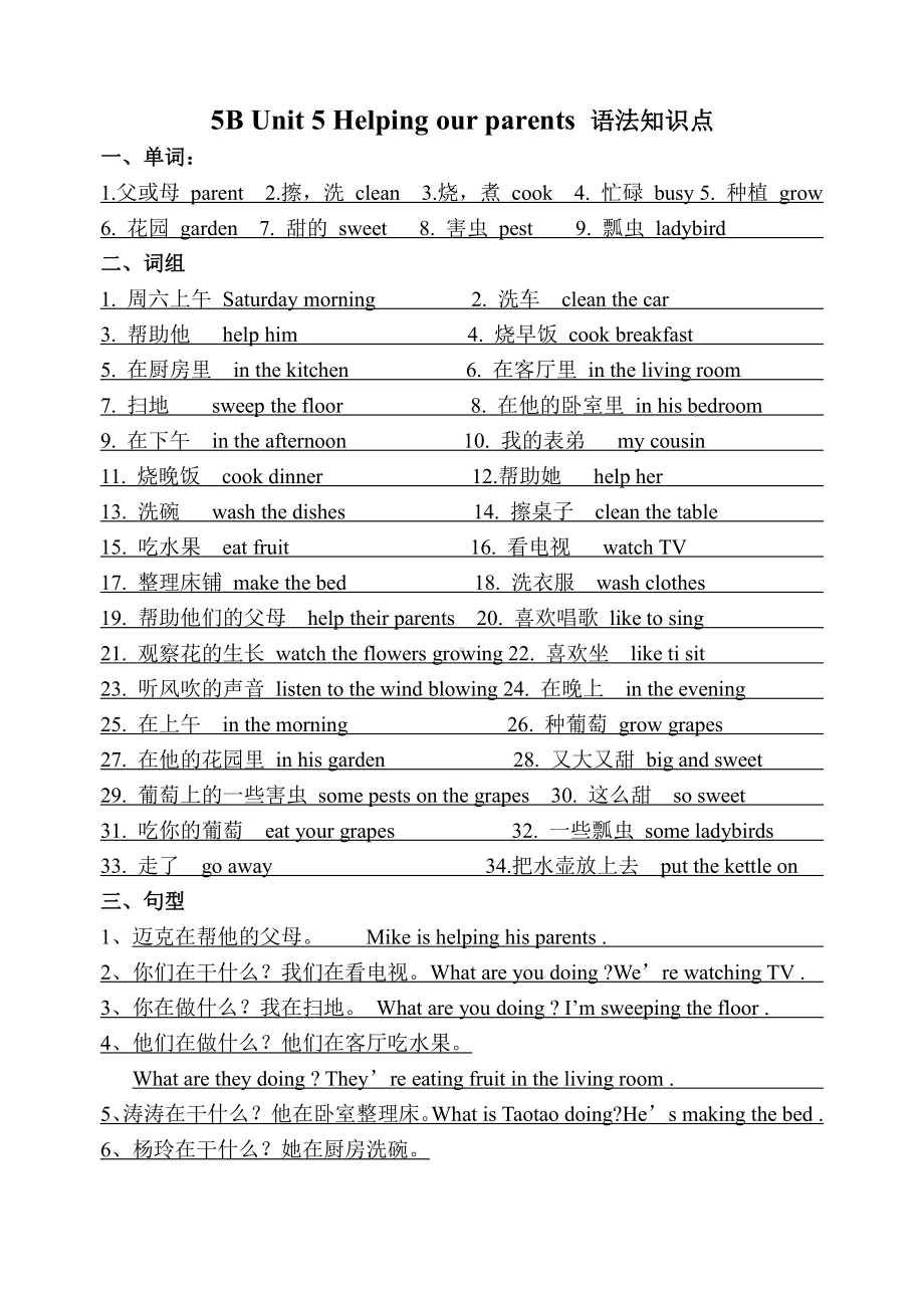 译林版英语5下 Unit 5语法知识点.doc_第1页