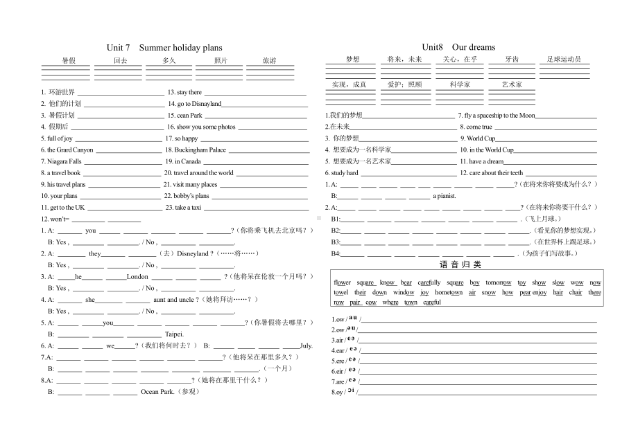 新版牛津小学英语六年级下册Unit5-Unit8练习题.doc_第2页