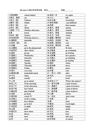 译林版四下英语4B 单词和词组 答案.doc