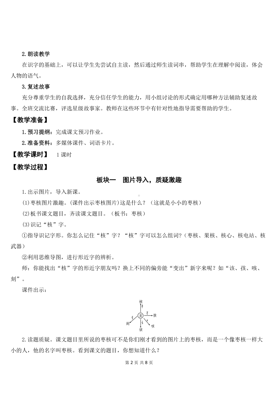 新部编版三年级下语文28《枣核》优质课教案及教学反思.doc_第2页