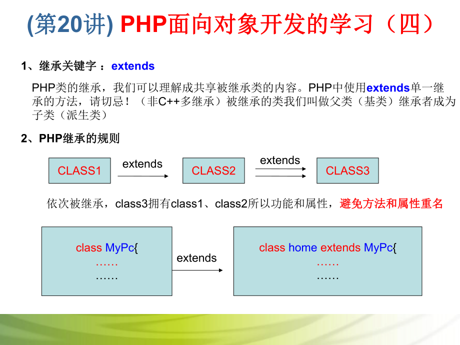 第20讲 PHP面向对象开发的学习（四）.ppt_第2页