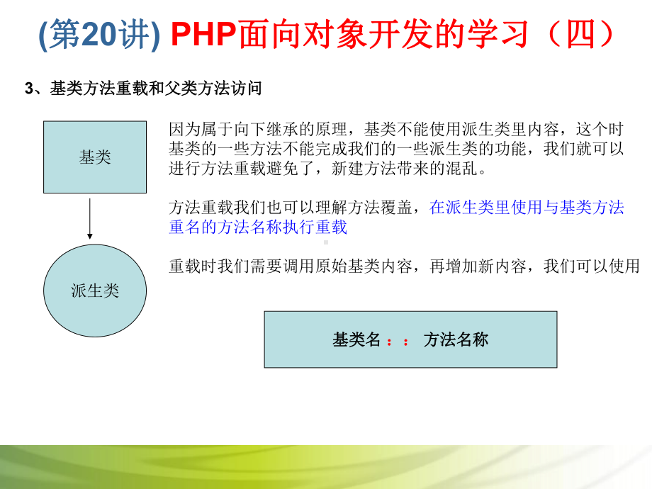 第20讲 PHP面向对象开发的学习（四）.ppt_第3页