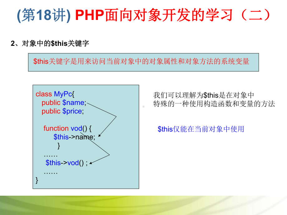 第18讲 PHP面向对象开发的学习（二）.ppt_第3页