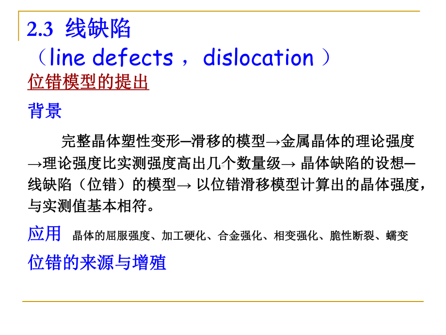 材料科学基础课件：3.3线缺陷.ppt_第1页