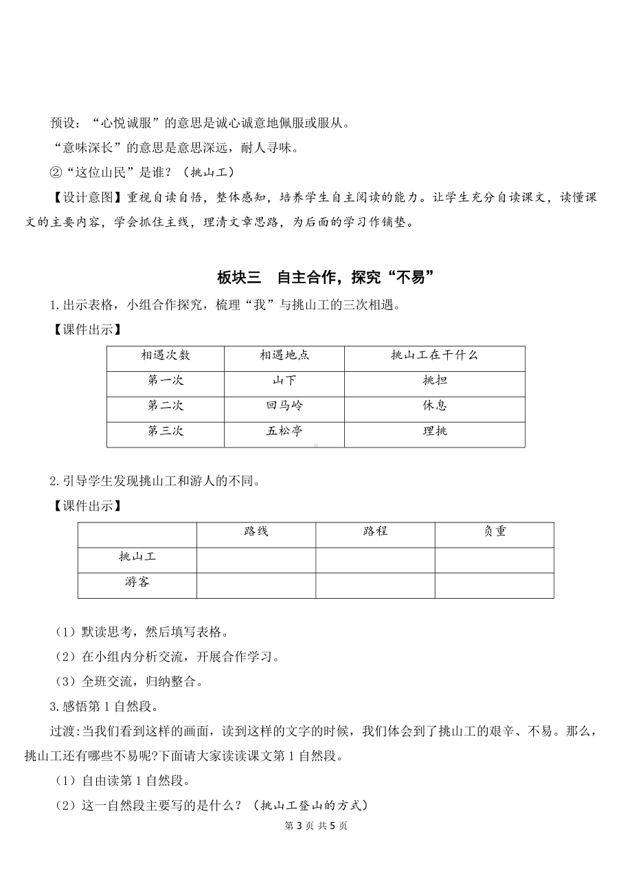 新部编人教版四年级下语文25《挑山工》优质课教案及教学反思.doc_第3页