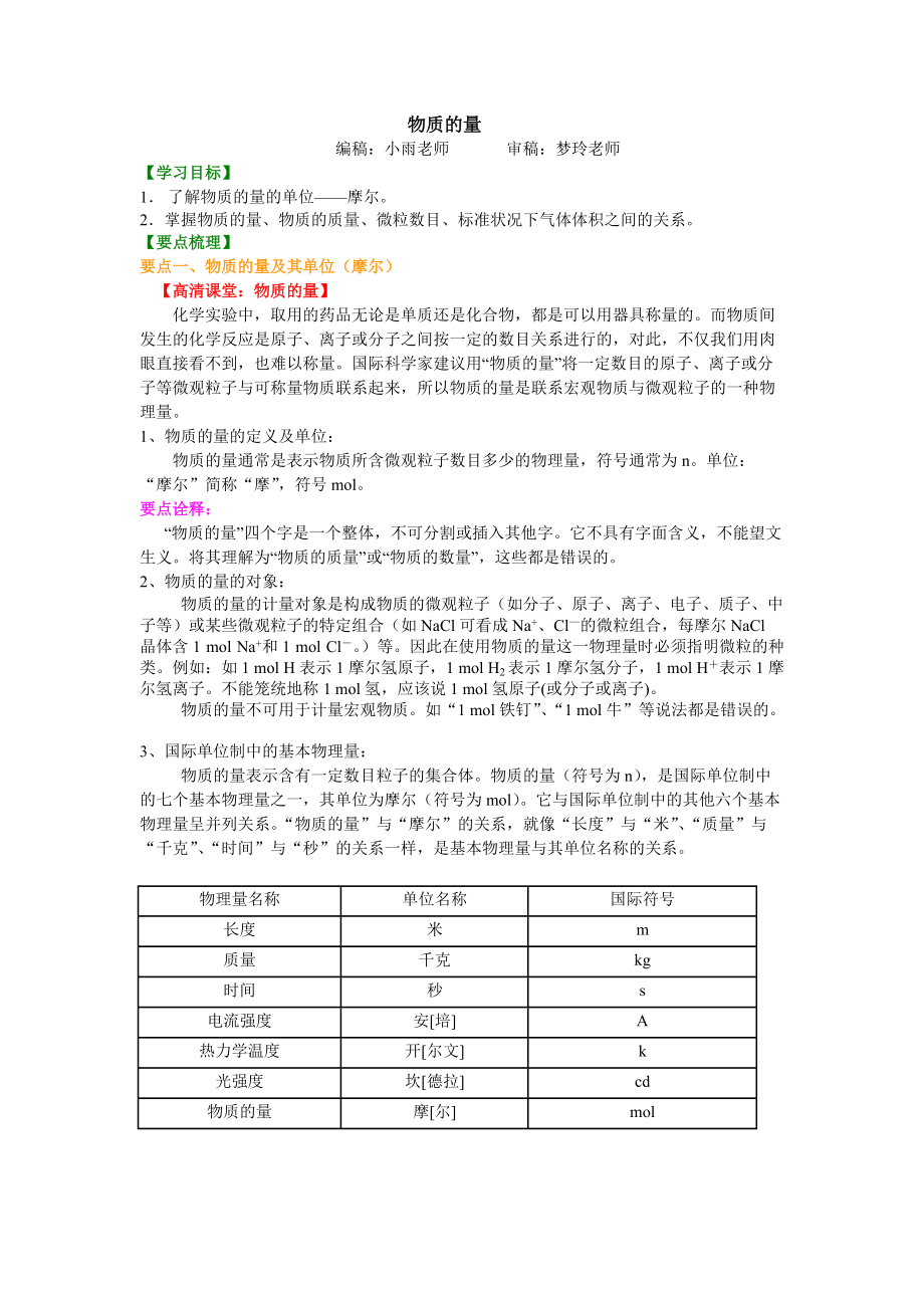 物质的量（提高）.doc_第1页