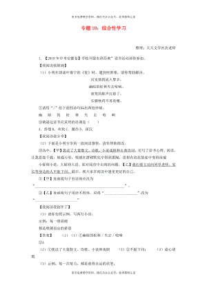 中考语文试题：专题10 综合性学习（含解析）.doc