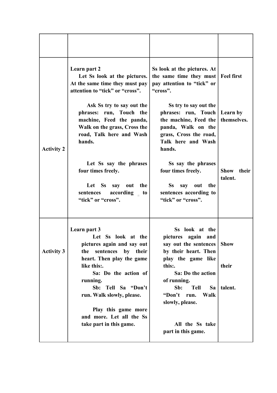 外研版（一起）四年级英语下册教案-Module 1Unit 2 Don’t feed the fish!.doc_第2页