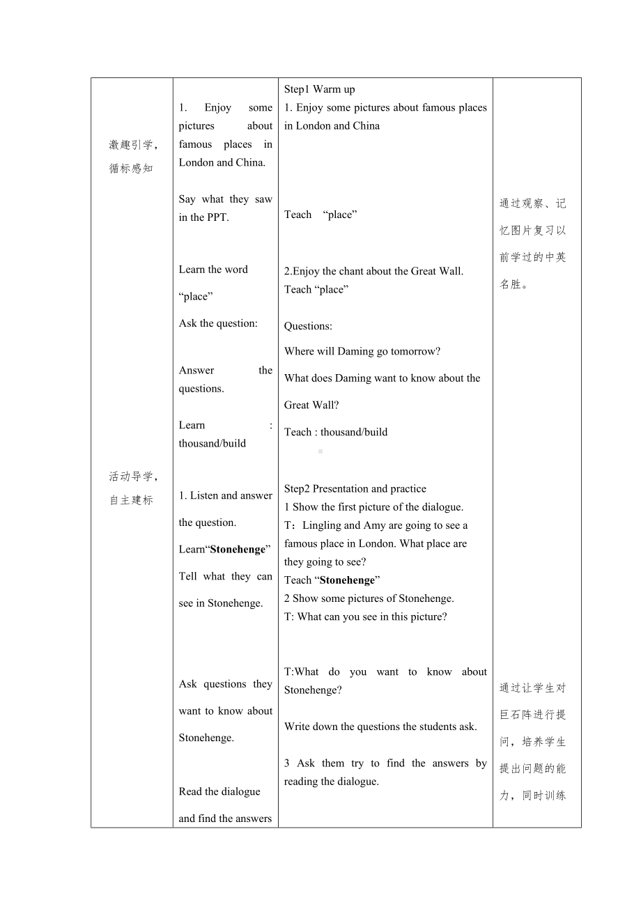 Module 6-Unit 1 We’ll see lots of very big stones-教案、教学设计-县级公开课-外研版（一起）五年级下册--(配套课件编号：1297b).doc_第2页