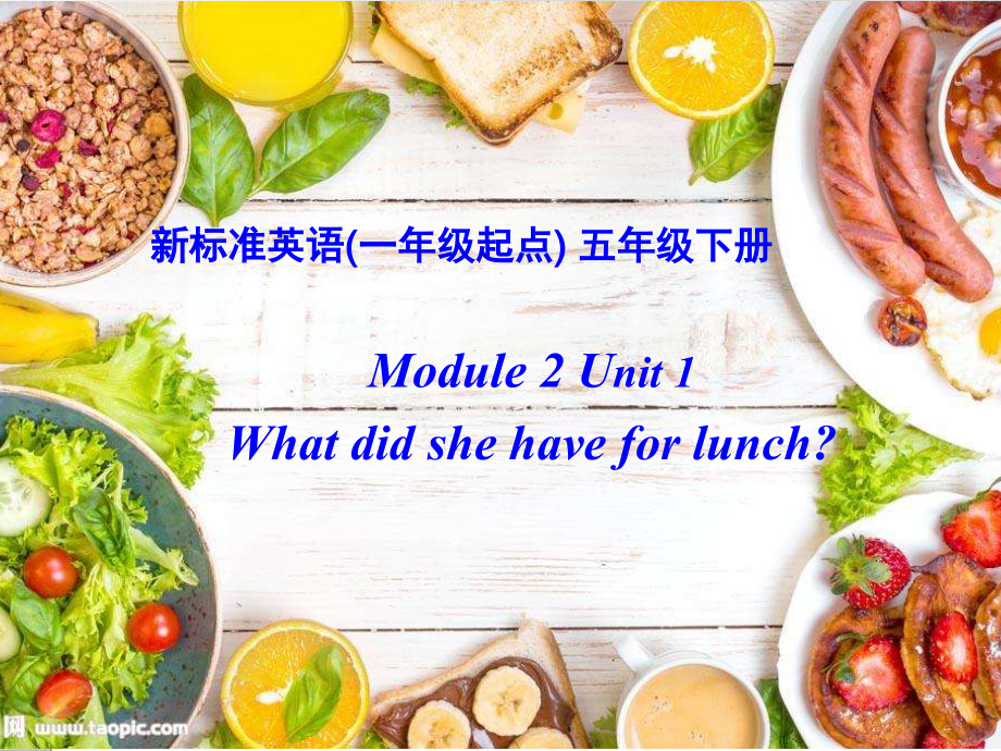 Module 2-Unit 1 What did she have for lunch -ppt课件-(含教案+视频+素材)-外研版（一起）五年级下册--(编号：00888).zip