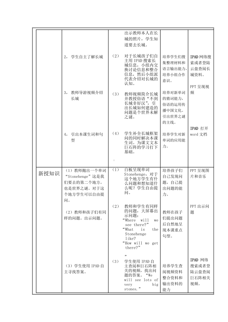 Module 6-Unit 1 We’ll see lots of very big stones-教案、教学设计--外研版（一起）五年级下册--(配套课件编号：a14ba).doc_第3页