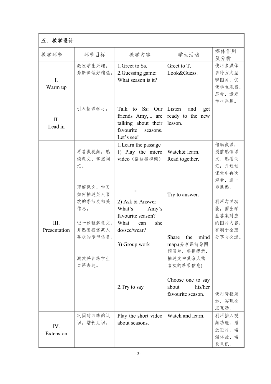 Module 4-Unit 2 My favourite season is spring.-教案、教学设计--外研版（一起）五年级下册--(配套课件编号：54a7a).doc_第2页