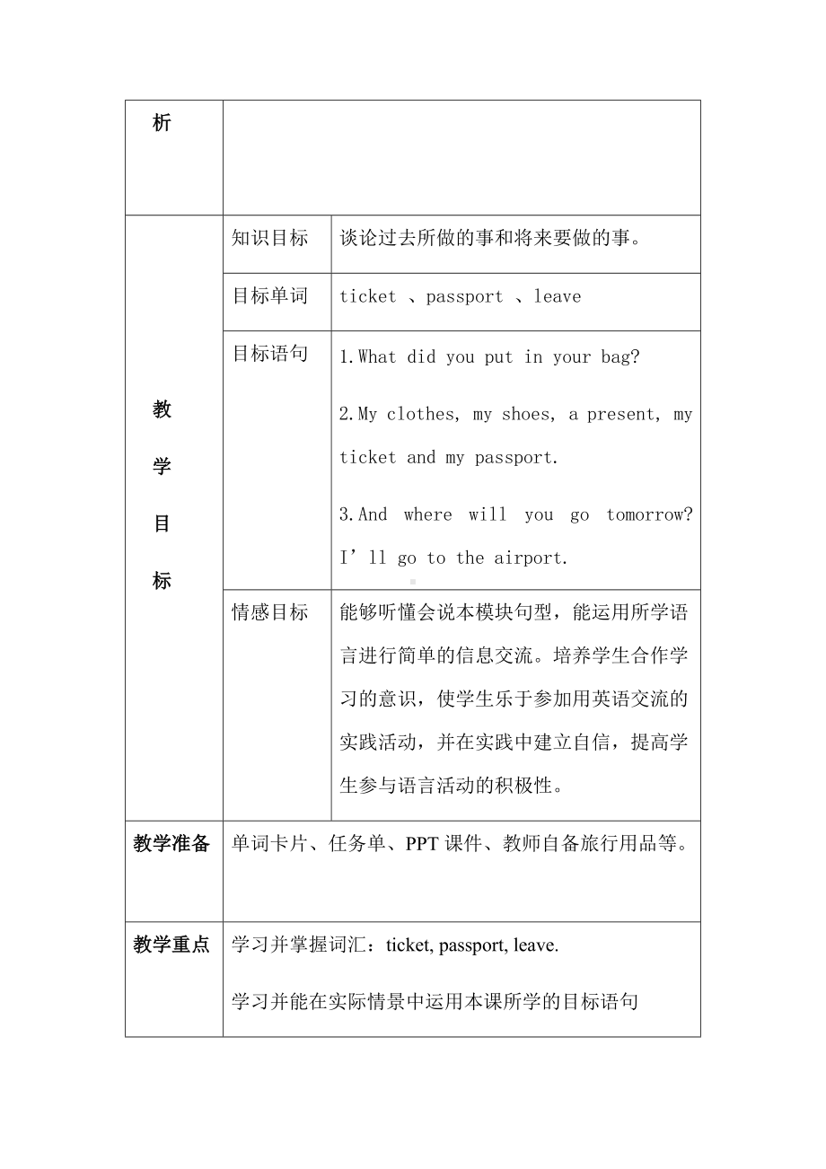 Module 10-Unit 1 What did you put in your bag -教案、教学设计-市级公开课-外研版（一起）五年级下册--(配套课件编号：a5a6c).docx_第2页