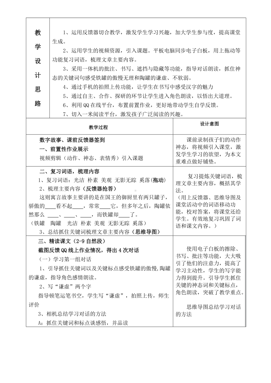 部编本三年级语文下册第二单元6《陶罐和铁罐》教案.doc_第2页