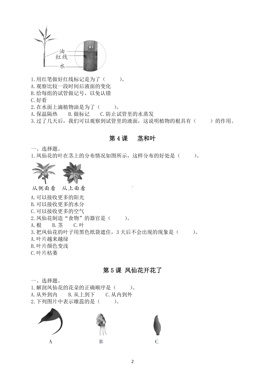 小学科学教科版四年级下册全册课堂作业新设计（2022新版）.docx_第3页