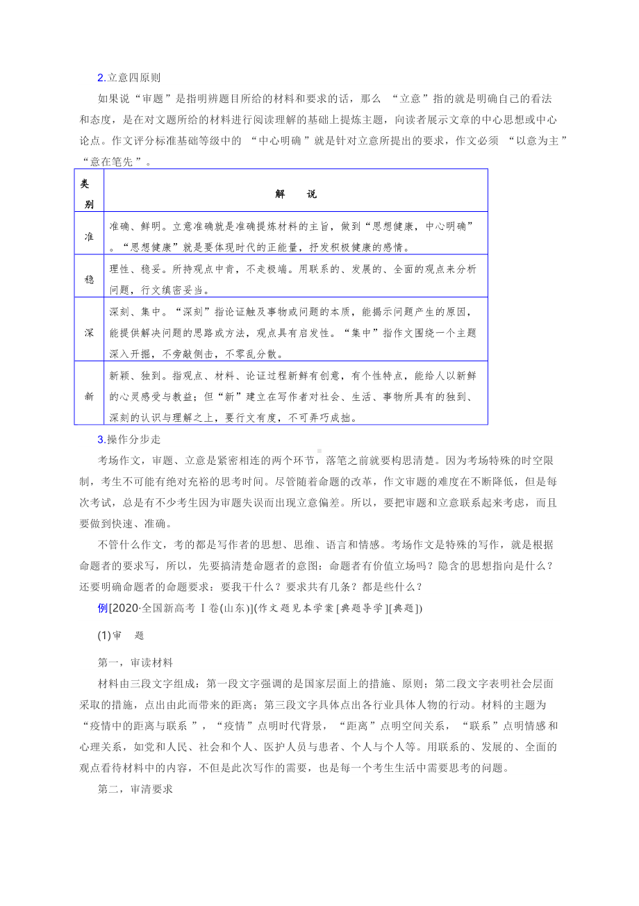 高考作文写作专题提升课堂：作文的审题与立意（附讲解与典例）.docx_第2页