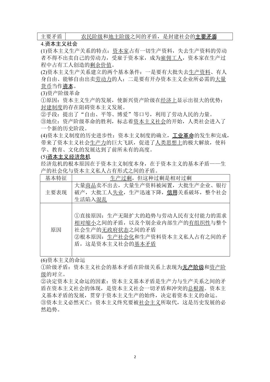 统编版高中政治高一必修一中国特色社会主义知识梳理.doc_第2页