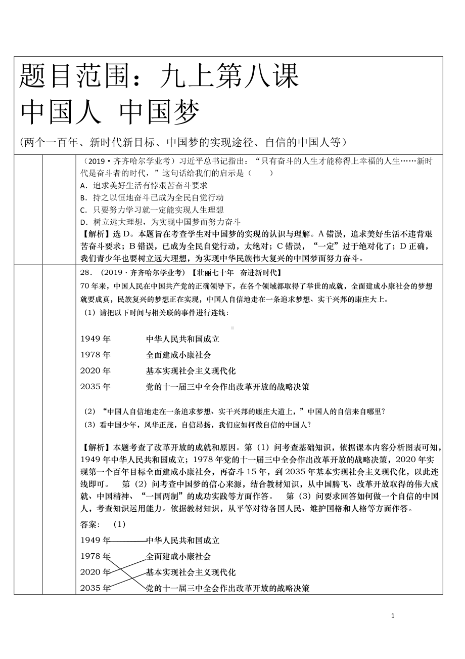 9108中国人中国梦-2019年中考道德与法治真题分类汇编.doc_第1页