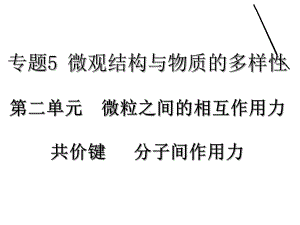 专题五第二单元共价键分子间作用力 ppt课件-（2020）新苏教版高中化学必修第一册.ppt