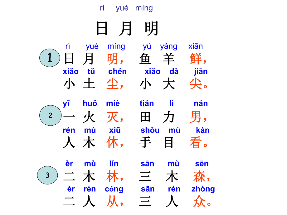 一年级语文上册人教版--日月明 公开课课件.ppt_第3页