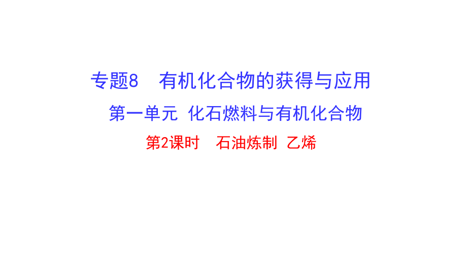 8.1.2-石油炼制-乙烯--ppt课件（含视频）-2021-2022学年高一化学苏教版（2019）必修第二册.rar