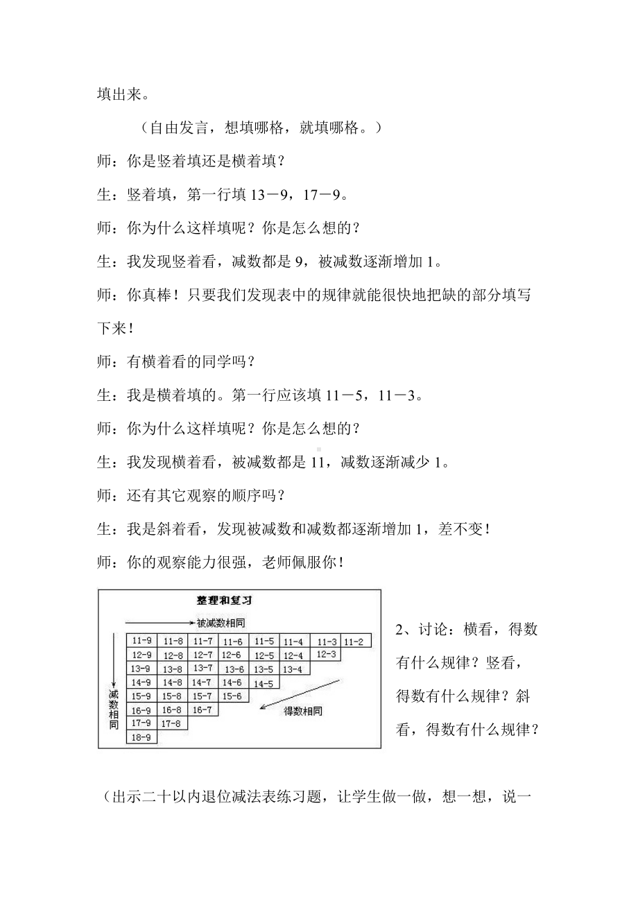 人教版小学数学二年级上册《20以内退位减法的整理复习》课堂实录（一等奖）.docx_第3页