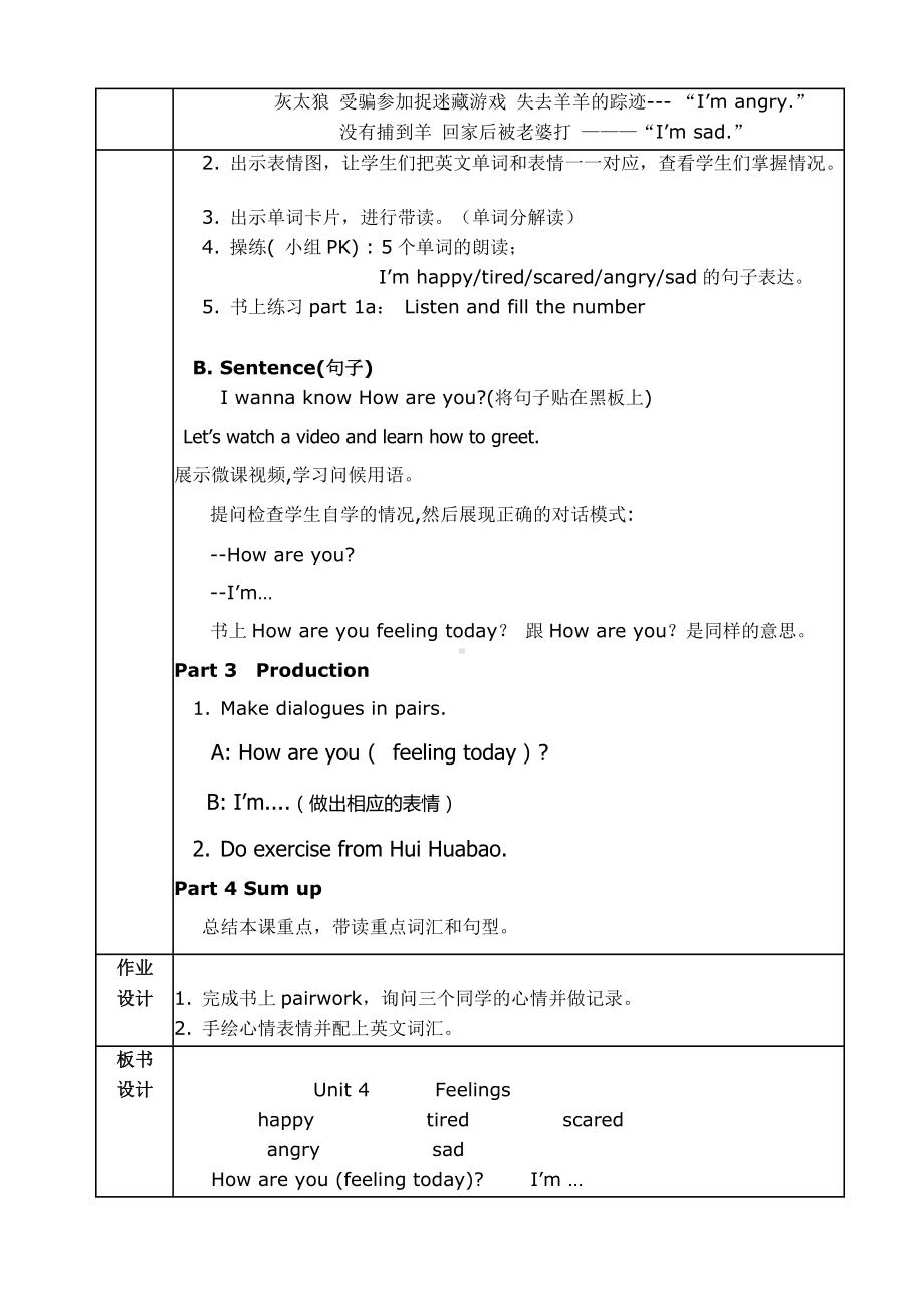 Unit 4 Feelings-Lesson 1-教案、教学设计-外研版剑桥版三年级下册-(配套课件编号：30006).docx_第2页