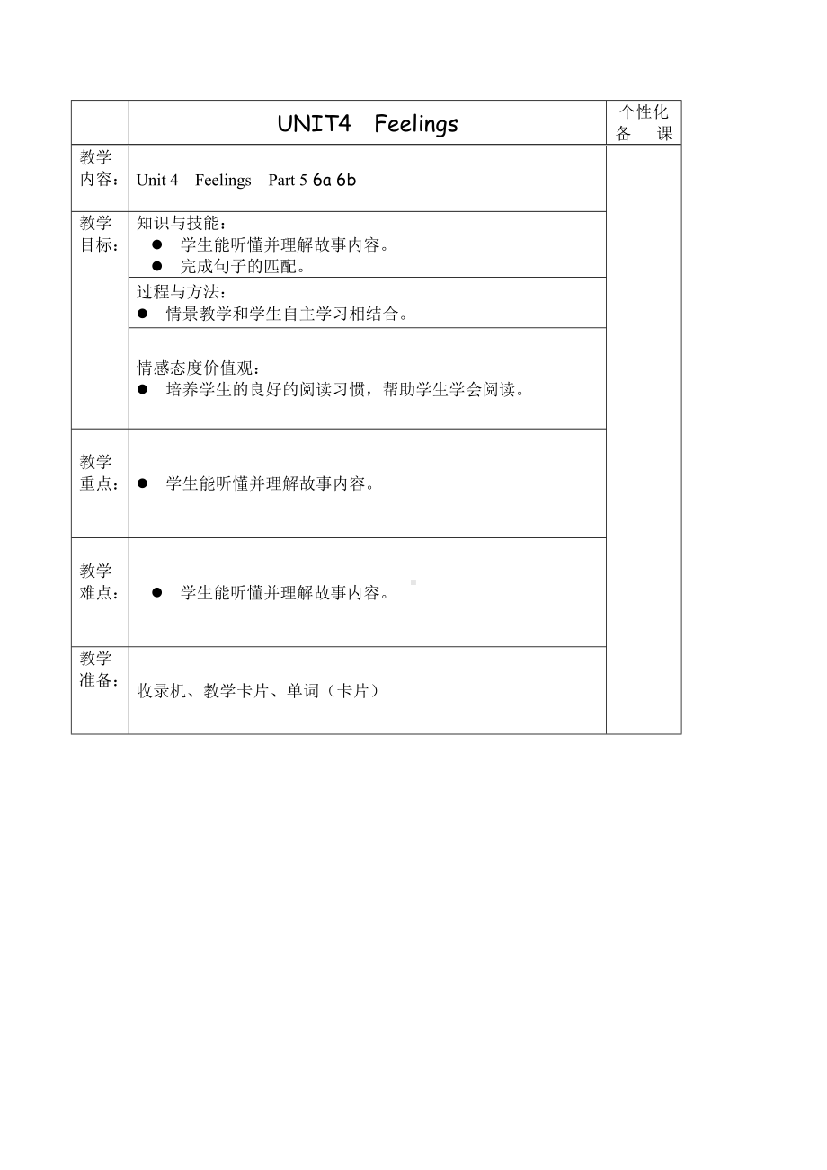 Unit 4 Feelings-Lesson 3-教案、教学设计-县级公开课-外研版剑桥版三年级下册-(配套课件编号：a167e).doc_第1页