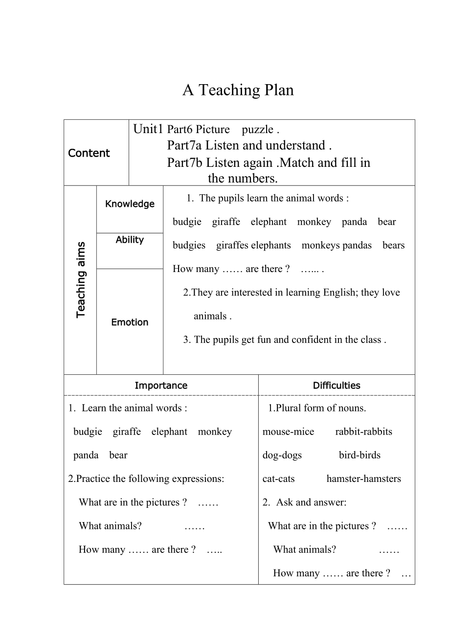 Unit 1 Pets-Lesson 3-教案、教学设计-县级公开课-外研版剑桥版三年级下册-(配套课件编号：f0b36).doc_第1页