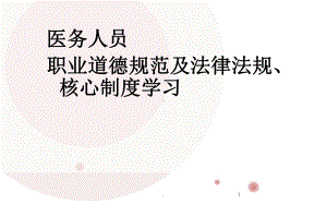 医务人员职业道德规范及法律法规核心制度学习-pp课件.ppt