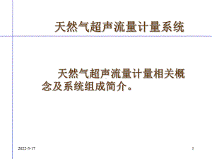 天然气超声流量计量系统介绍课件.pptx