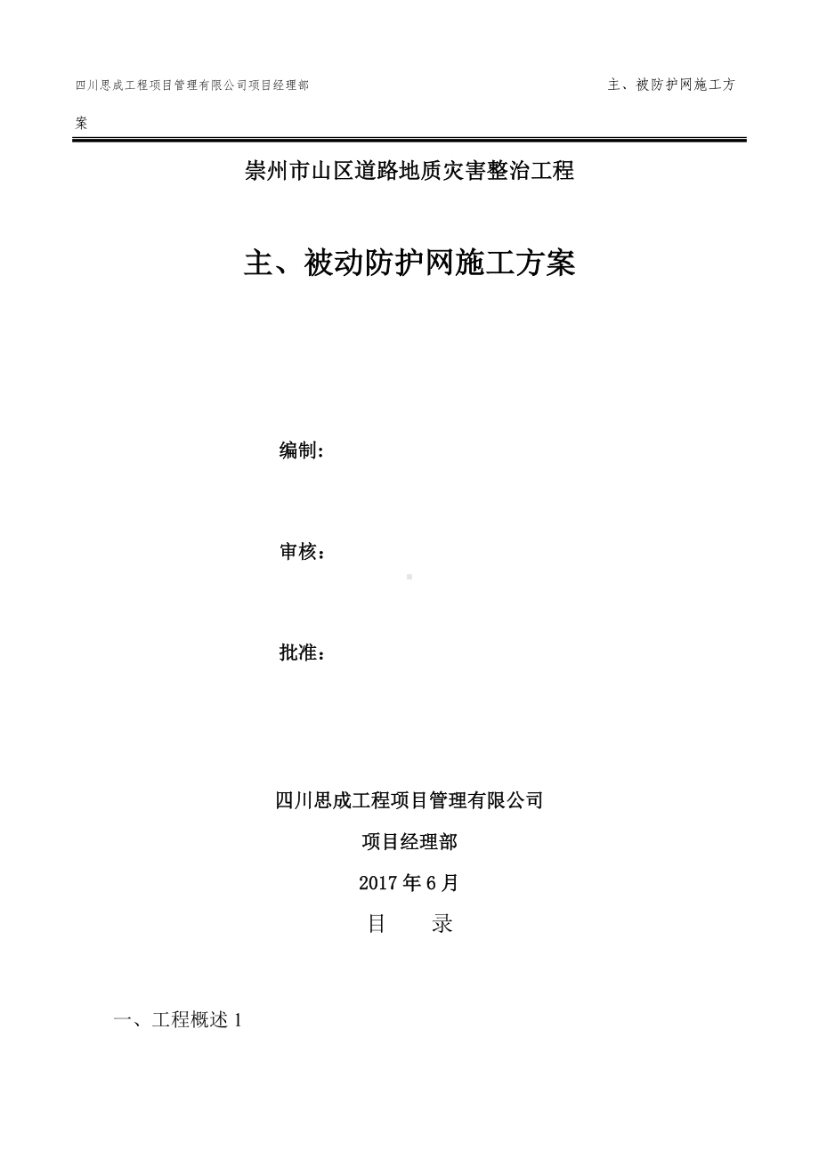 主、被动防护网施工方案.doc_第1页