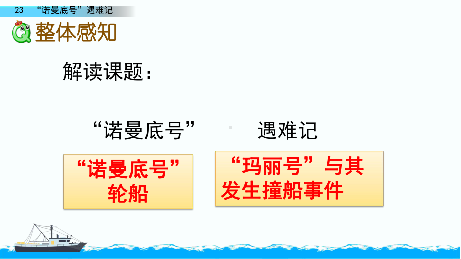 部编版四年级语文下册第23课《 “诺曼底号”遇难记（第二课时）》课件.pptx_第3页