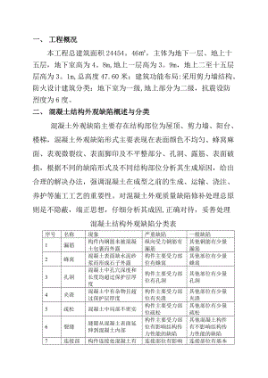 纯剪力墙混凝土质量缺陷处理方案.doc