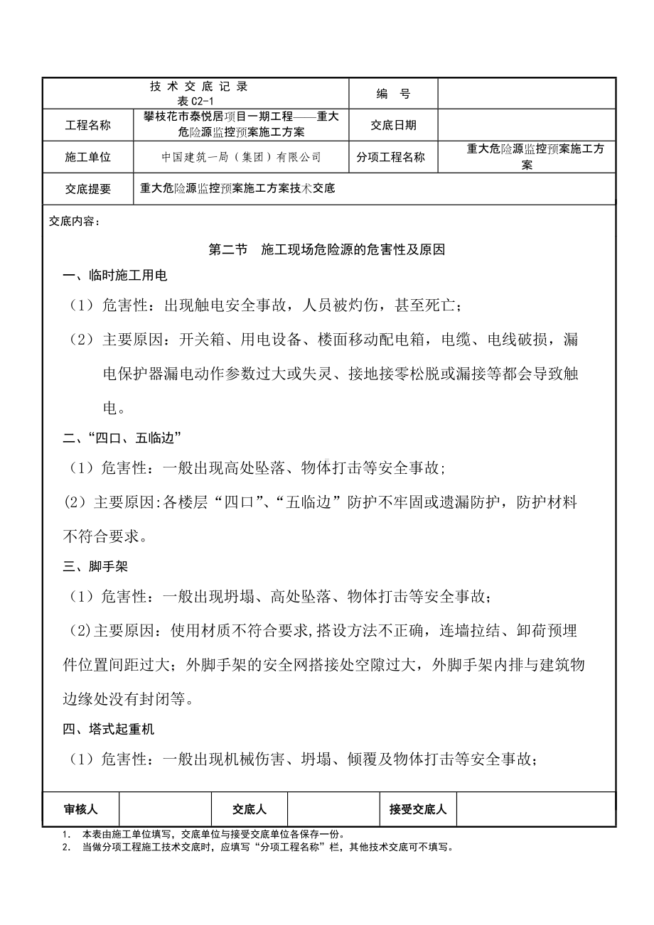 重大危险源监控预案施工方案技术交底.doc_第2页