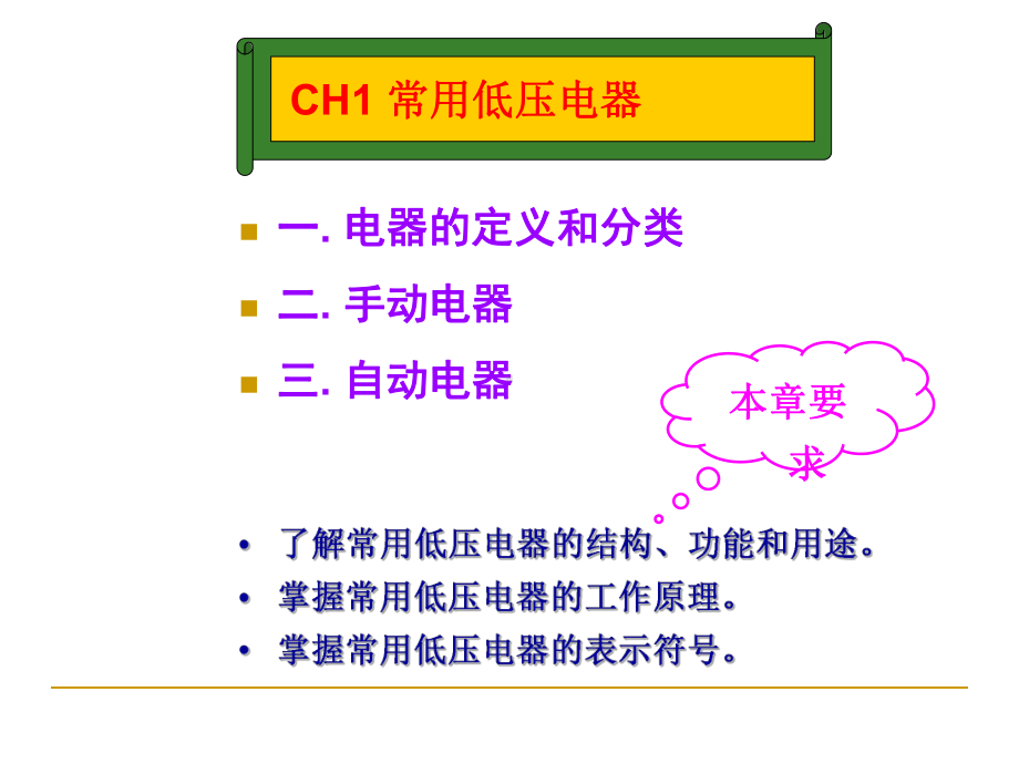 现代电气控制技术-任振辉-第1章-常用低压电器新课件.ppt（103页）_第1页