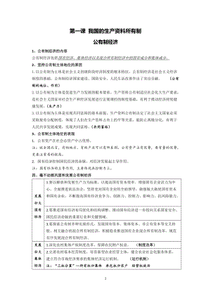 第一课 我国的生产资料所有制 知识点-统编版高中政治必修二经济与社会.doc