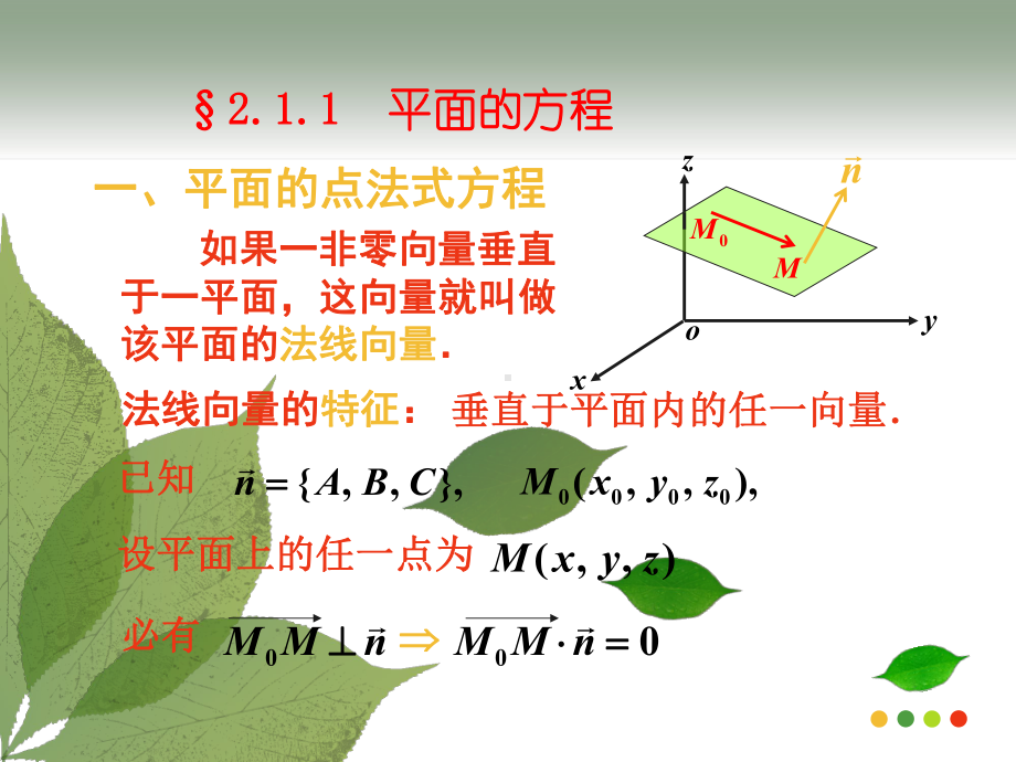 空间解析几何-第2章-空间的平面与直线课件.ppt_第2页